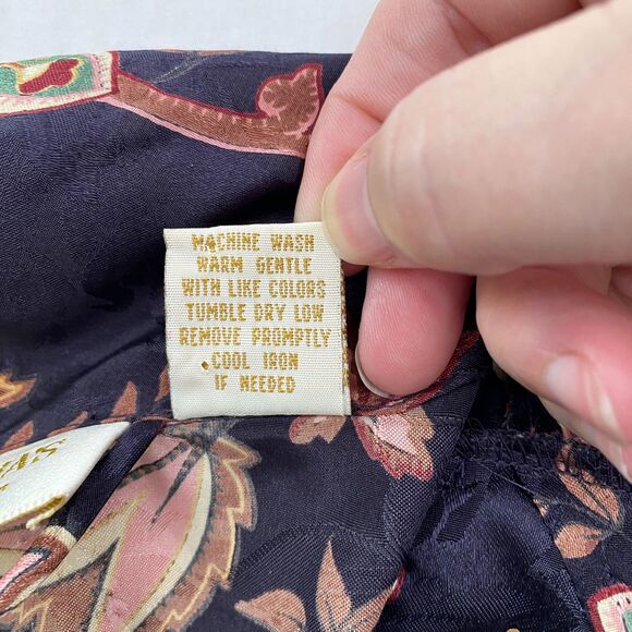 Vintage Victorias Secret Robe Floral Satin Long Womens Small Purple Belted 90s - Picture 11 of 13